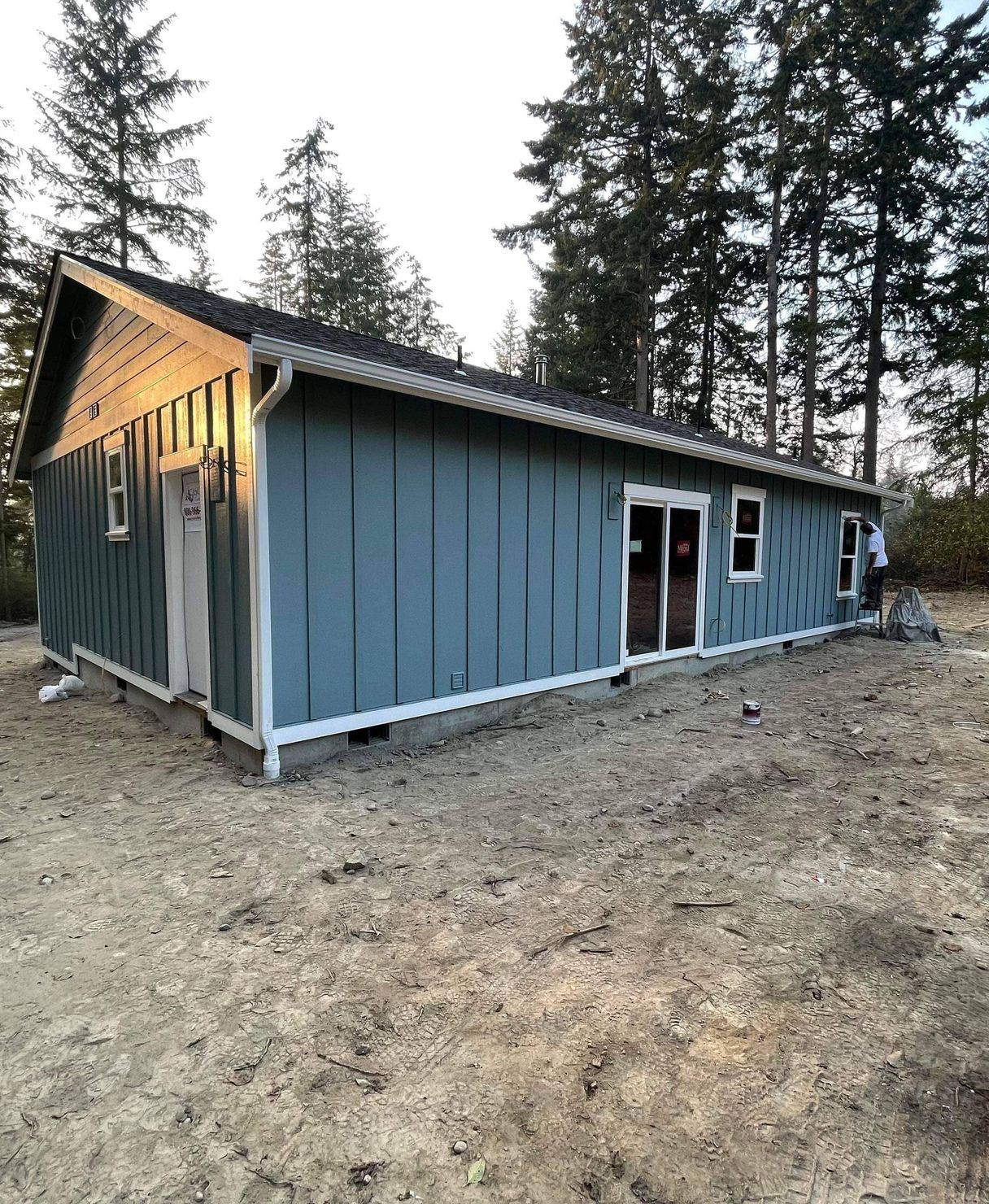 finished custom home in forest